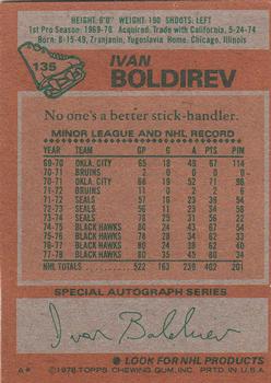 1978-79 Topps #135 Ivan Boldirev back image