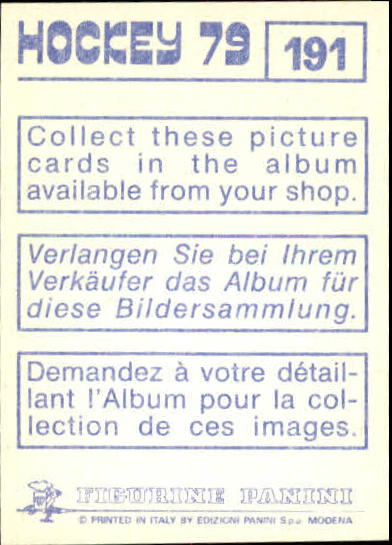 1979 Panini Stickers #191 Lars Lindgren back image