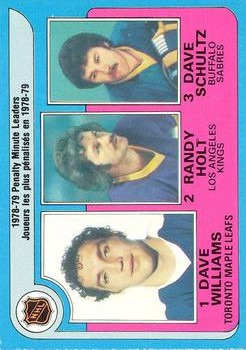 1979-80 O-Pee-Chee #4 Penalty Minute/Leaders/Tiger Williams/Randy Holt/Dave Schultz