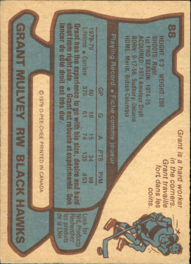 1979-80 O-Pee-Chee #88 Grant Mulvey back image