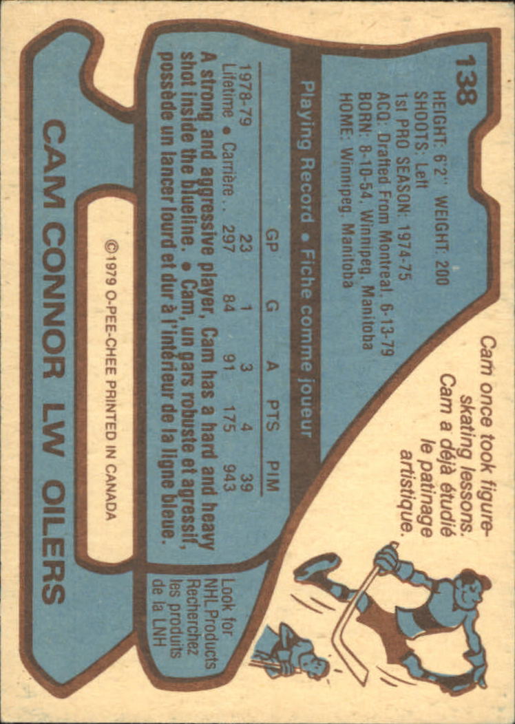 1979-80 O-Pee-Chee #138 Cam Connor back image