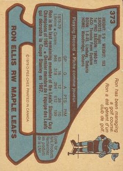 1979-80 O-Pee-Chee #373 Ron Ellis back image