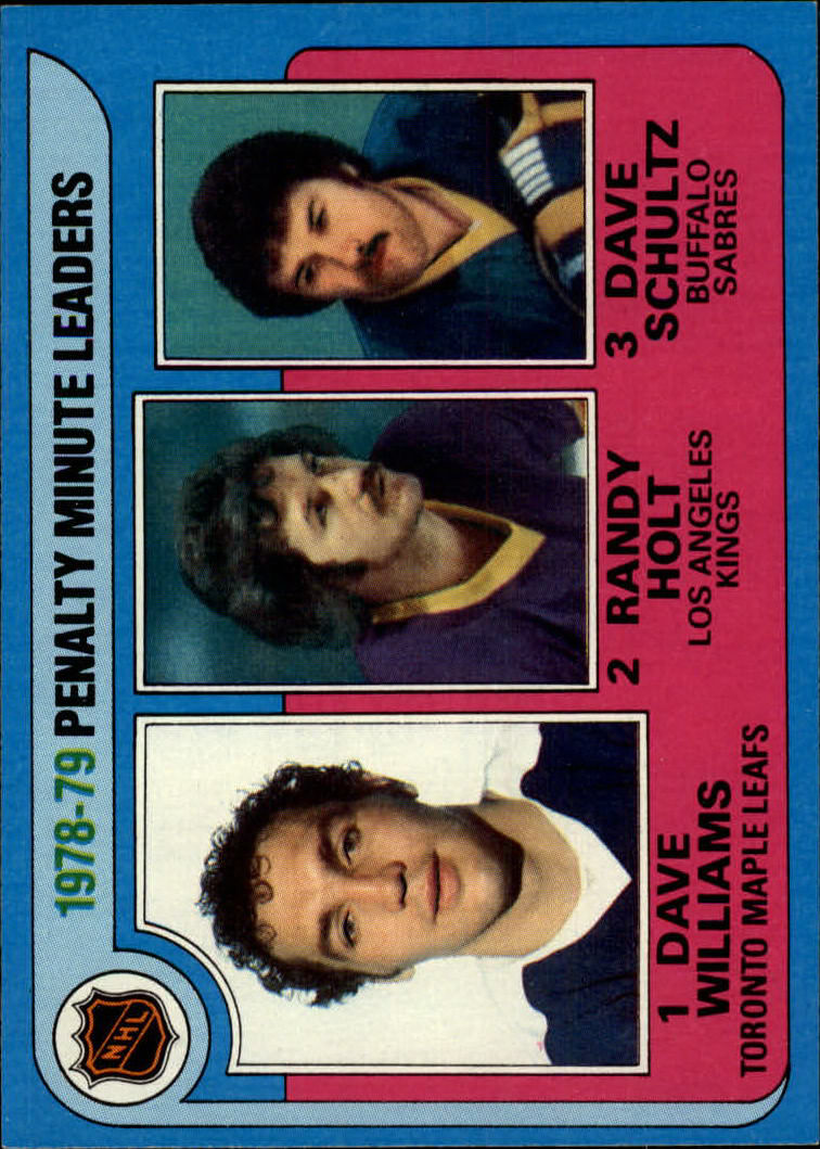 1979-80 Topps #4 Penalty Minutes/Leaders/Tiger Williams/Randy Holt/Dave Schultz