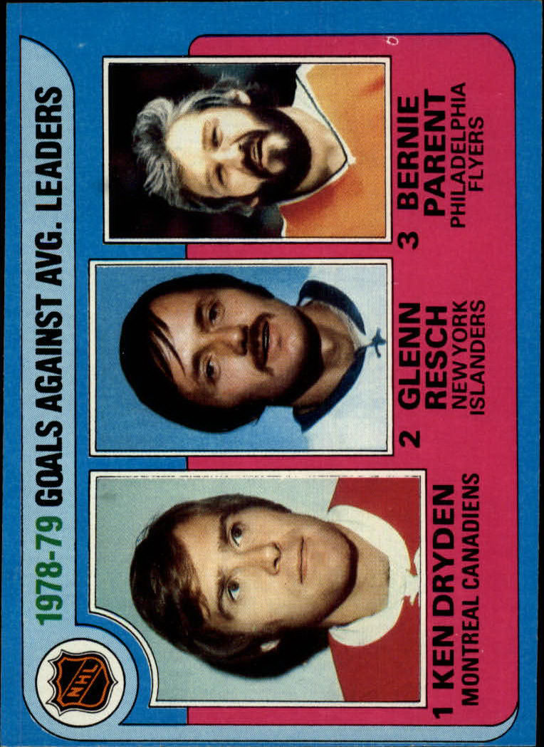 1979-80 Topps #6 Goals Against/Average Leaders/Ken Dryden/Glenn Resch/Bernie Parent