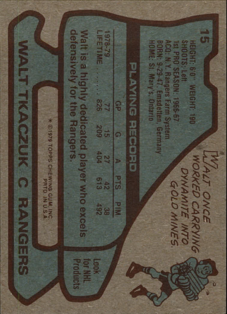 1979-80 Topps #15 Walt Tkaczuk back image