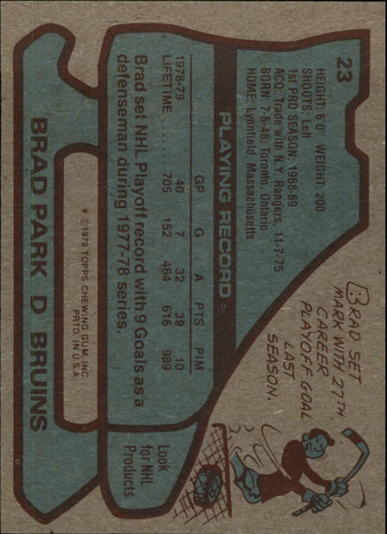 1979-80 Topps #23 Brad Park back image