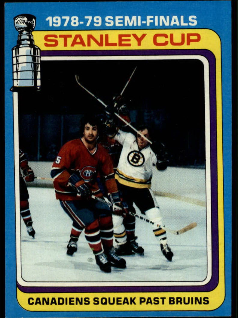 1979-80 Topps #81 Cup Semi-Finals/Canadiens squeak/past Bruins