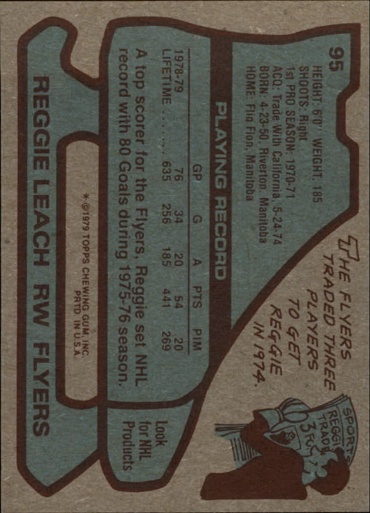 1979-80 Topps #95 Reggie Leach back image