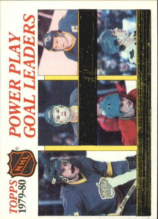 1980-81 Topps #165 Power Play Goals/Leaders/Charlie Simmer (1)/Marcel Dionne (2)/Danny Gare (2)/Steve Shutt (2)/Darryl Sittler (2)