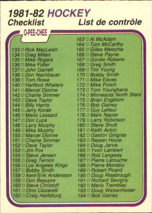 A6433- 1981-82 O-Pee-Chee Hk 1-200 STOCK PHOTOS -You Pick- 15+ FREE US SHIP - Picture 174 of 183