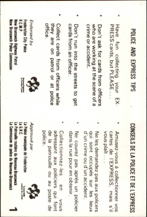 1981-82 Fredericton Express #1 Team Photo back image