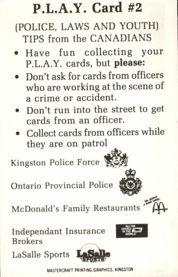 1981-82 Kingston Canadians #2 Scott MacLellan back image
