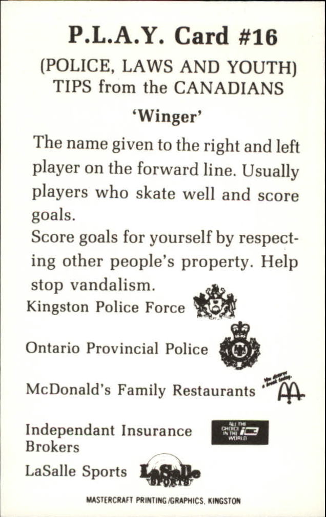 1981-82 Kingston Canadians #16 Jim Aldred back image