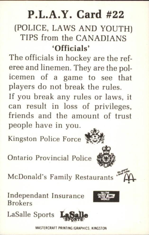 1981-82 Kingston Canadians #22 Steve Richey back image