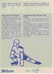 1982-83 Neilson's Gretzky #44 Hip and Groin Stretch back image