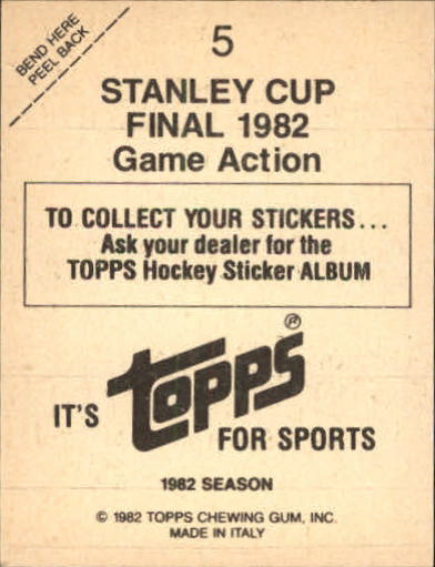 1982-83 Topps Stickers #5 Stanley Cup Finals back image