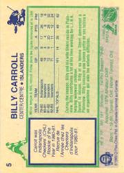 1983-84 O-Pee-Chee #5 Billy Carroll RC back image