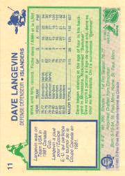 1983-84 O-Pee-Chee #11 Dave Langevin back image