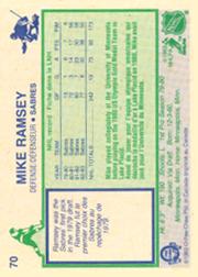 1983-84 O-Pee-Chee #70 Mike Ramsey back image