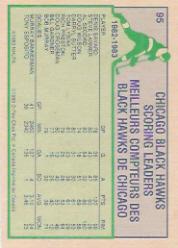 1983-84 O-Pee-Chee #95 Al Secord SL back image