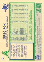 1983-84 O-Pee-Chee #101 Greg Fox back image