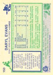1983-84 O-Pee-Chee #153 Daryl Evans RC back image