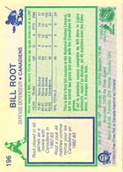1983-84 O-Pee-Chee #196 Bill Root RC back image