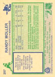 1983-84 O-Pee-Chee #297 Randy Moller RC back image