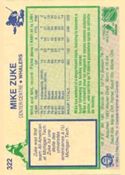 1983-84 O-Pee-Chee #322 Mike Zuke back image