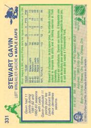 1983-84 O-Pee-Chee #331 Stewart Gavin RC back image