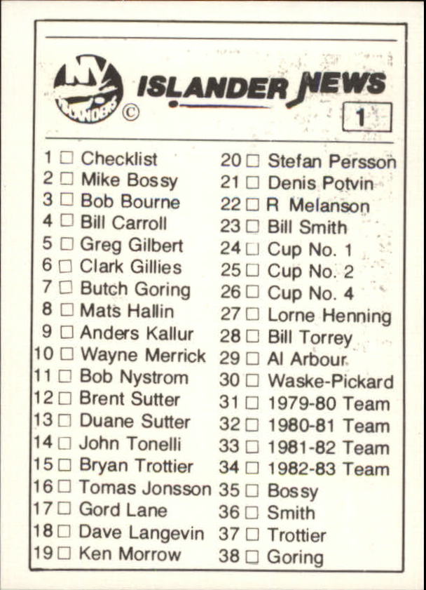 B6633- 1984 Islanders News New York Hk Cards 1-38 -You Pick- 15+ FREE US SHIP - Picture 3 of 77