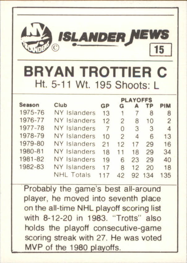 B6633- 1984 Islanders News New York Hk Cards 1-38 -You Pick- 15+ FREE US SHIP - Picture 31 of 77