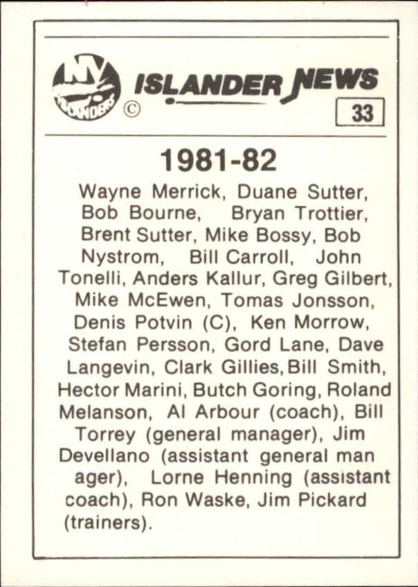 B6633- 1984 Islanders News New York Hk Cards 1-38 -You Pick- 15+ FREE US SHIP - Picture 67 of 77