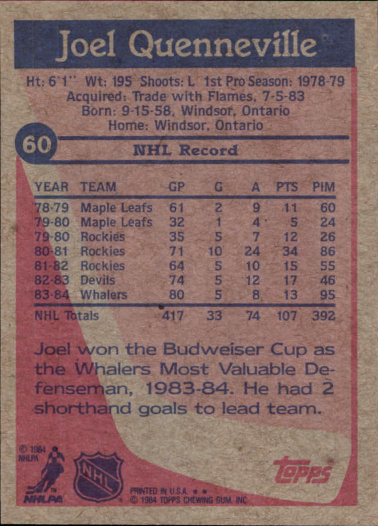 B2090- 1984-85 Topps Hockey Card #s 1-165 +Rookies -You Pick- 15+ FREE US SHIP - Picture 140 of 339