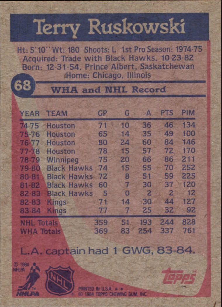B2090- 1984-85 Topps Hockey Card #s 1-165 +Rookies -You Pick- 15+ FREE US SHIP - Picture 166 of 339