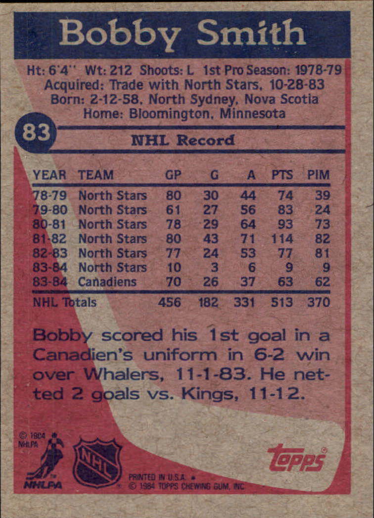 B2090- 1984-85 Topps Hockey Card #s 1-165 +Rookies -You Pick- 15+ FREE US SHIP - Picture 196 of 339