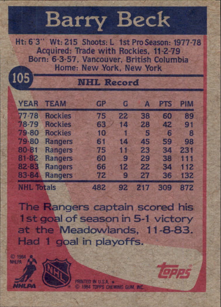 B2090- 1984-85 Topps Hockey Card #s 1-165 +Rookies -You Pick- 15+ FREE US SHIP - Picture 245 of 339
