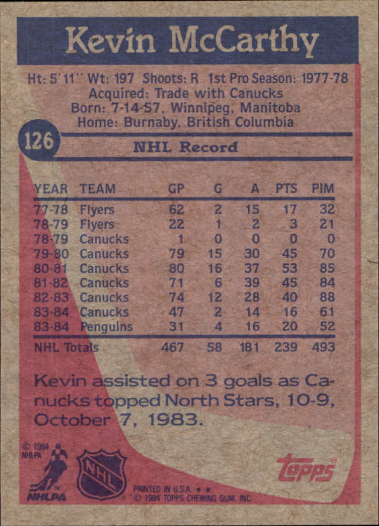 B2090- 1984-85 Topps Hockey Card #s 1-165 +Rookies -You Pick- 15+ FREE US SHIP - Picture 281 of 339