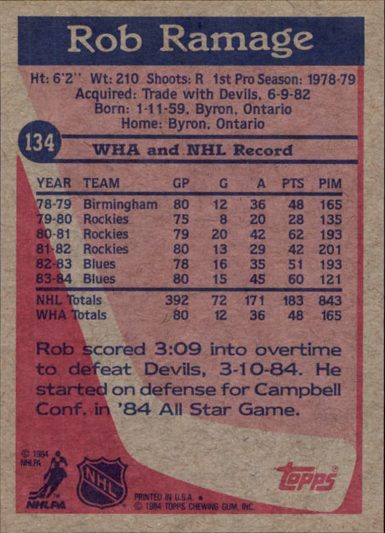 B2090- 1984-85 Topps Hockey Card #s 1-165 +Rookies -You Pick- 15+ FREE US SHIP - Picture 287 of 339