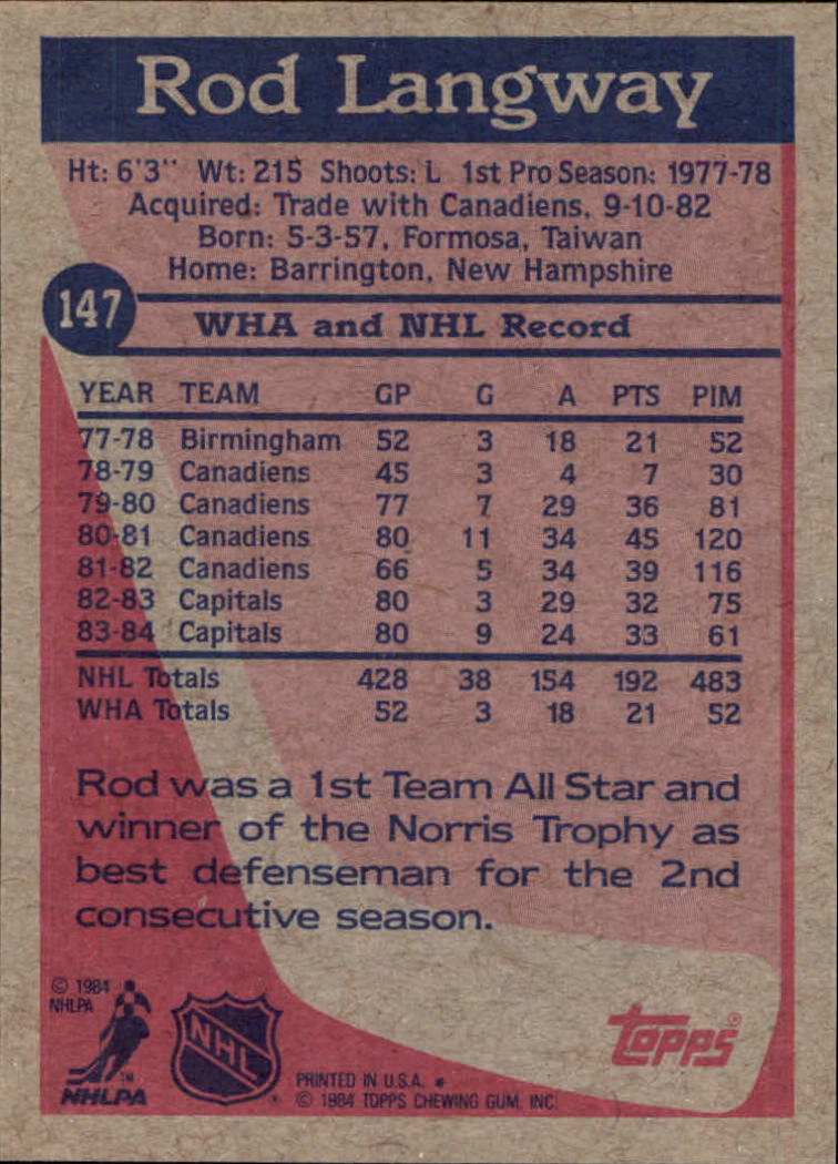 B2090- 1984-85 Topps Hockey Card #s 1-165 +Rookies -You Pick- 15+ FREE US SHIP - Picture 309 of 339