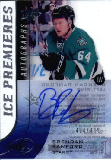 2015-16 Upper Deck Ice Ice Premieres Autographs #IPABR Brendan Ranford AU/499