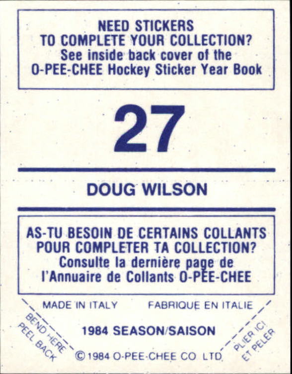 A0150- 1984-85 O Pee Chee Sticker Hk Karten 1-292 -du Pick- 15 + Gratis US - Bild 35 von 419