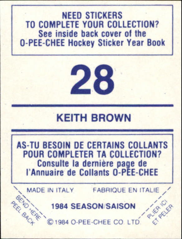 A0150- 1984-85 O Pee Chee Sticker Hk Karten 1-292 -du Pick- 15 + Gratis US - Bild 37 von 419