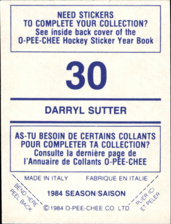 A0150- 1984-85 O Pee Chee Sticker Hk Karten 1-292 -du Pick- 15 + Gratis US - Bild 41 von 419