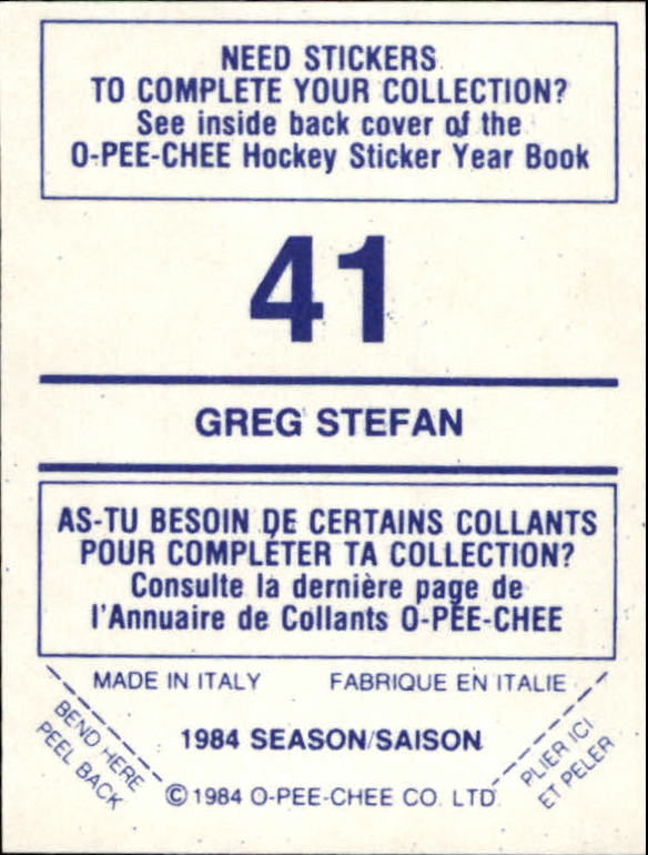 A0150- 1984-85 O Pee Chee Sticker Hk Karten 1-292 -du Pick- 15 + Gratis US - Bild 61 von 419