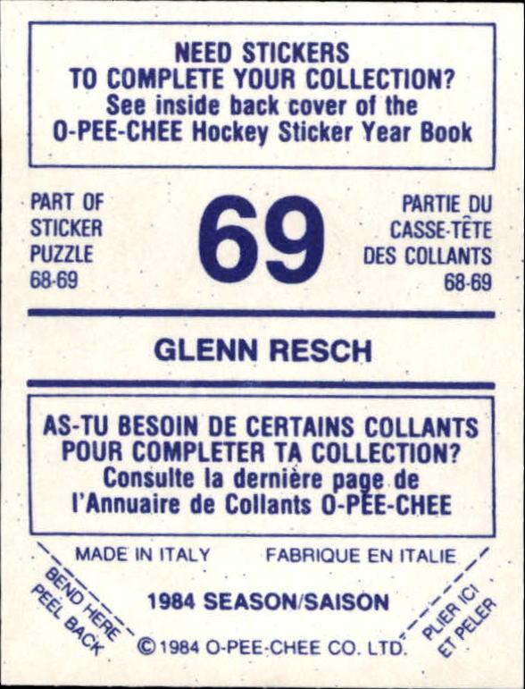 A0150- 1984-85 O Pee Chee Sticker Hk Karten 1-292 -du Pick- 15 + Gratis US - Bild 101 von 419
