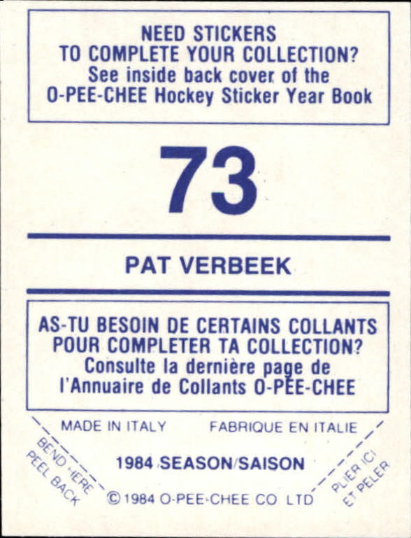 A0150- 1984-85 O Pee Chee Sticker Hk Karten 1-292 -du Pick- 15 + Gratis US - Bild 109 von 419