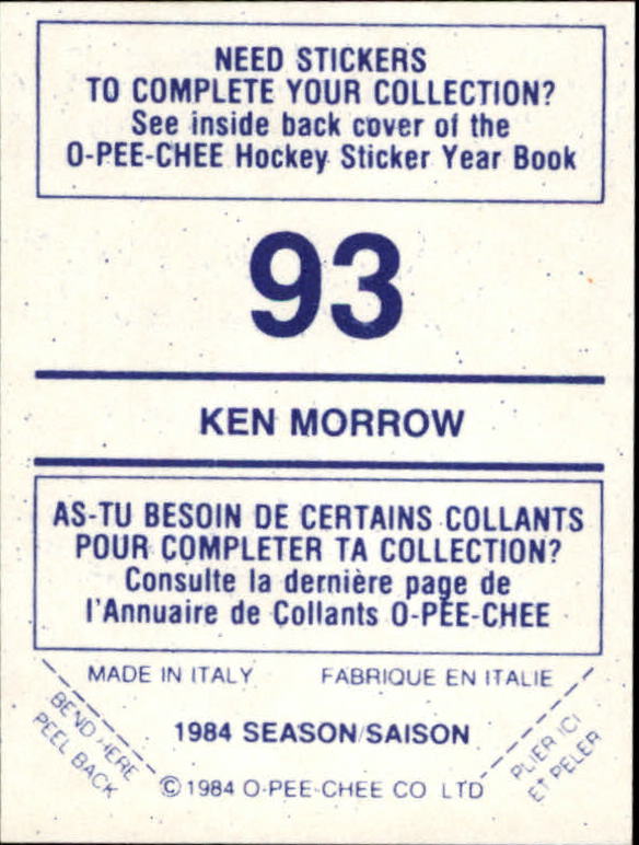 A0150- 1984-85 O Pee Chee Sticker Hk Karten 1-292 -du Pick- 15 + Gratis US - Bild 143 von 419
