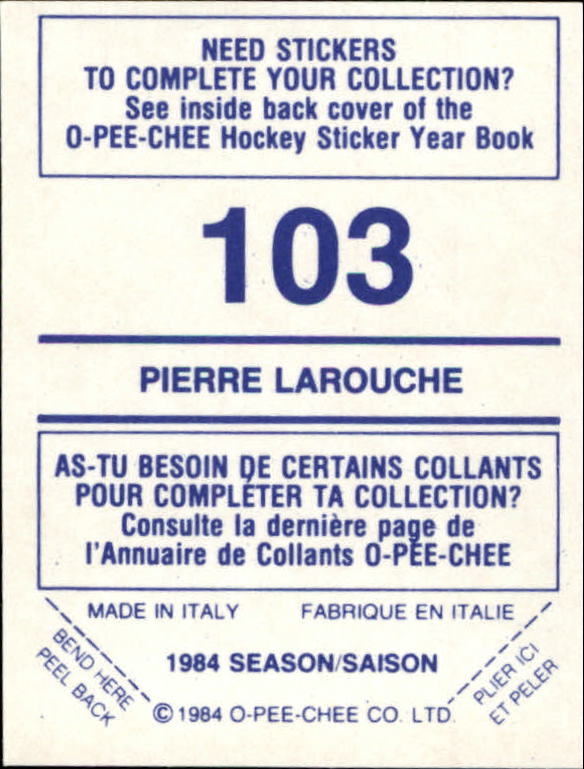 A0150- 1984-85 O Pee Chee Sticker Hk Karten 1-292 -du Pick- 15 + Gratis US - Bild 161 von 419