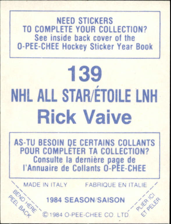 A0150- 1984-85 O Pee Chee Sticker Hk Karten 1-292 -du Pick- 15 + Gratis US - Bild 221 von 419
